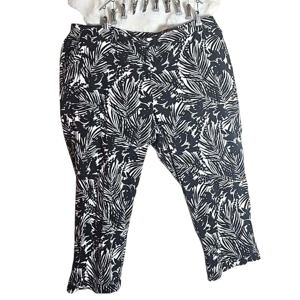 Lane Bryant Tropical Capri Floral 24 Pants Vacation Office Travel Resortwear